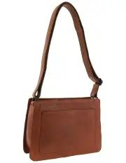 [Milleni] Nappa Leather Square Cross-Body Bag in Cognac