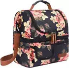 Lunch Bag Women Double Deck Insulated Lunch Box Large Cooler Tote Bag with Remov