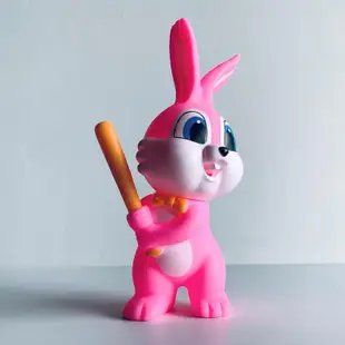 エスエス製薬｜𝗦𝗦製薬 ピョンちゃん 𝗣𝘆𝗼𝗻 𝗖𝗵𝗮𝗻 白兔牌 日本藥廠 𝗦𝗦製藥兔 棒球 粉色 軟膠玩具