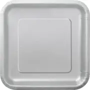 Unique Industries Party Tableware, 9" x 9", Silver