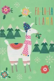 SO CUTE! FA-LA-LA LLAMA CHRISTMAS CARD by THE GIFT WRAP COMPANY NEW (7)