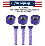 6 Pack Post, Pre Filters Replacement Parts for Dyson DC59 V6 DC62 Vacuum Cleaner