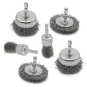 Wire Brush for Drill Set 6 Pack, Wire Wheel for Drill with 1/4 Inch Hex Shank,