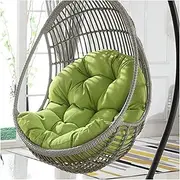 Garden Terrace Rattan Swing Chair Wicker Egg Hanging Chair Hammock Hanging Chair Large Size Cushion Hanging Basket Chair Cushion Indoor Outdoor 90 * 120cm (Chair Not Included) Green