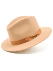 Stetson Wool Felt Markham Pinch Front Cowboy Hat in Beige