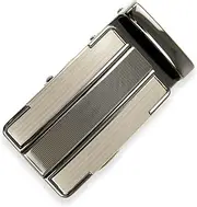 [Glamexx24] Belt Buckle Men's Belt Replacement Buckle Ratchet Automatic Belt Buckle Belt Accessories Suitable for Width 35 mm Belt, Silver stripe pattern, Einheitsgröße