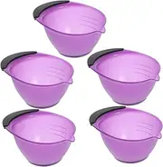 Hair Dye Mixing Bowl Set 5pcs Salon Dyeing Bowls with Handle Easy to Clean Mix Pp Abs
