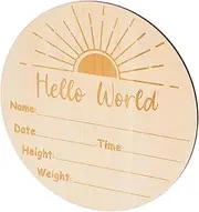 Alipis Nursery Birth Announcement Sign Wooden Newborn Milestone Photo Prop for Shower Decor Room Decor