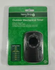 Merry Brite Outdoor Mechanical Timer, 2-8 hours or Dusk-Dawn, Single Outlet *New