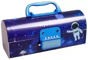Plastic Astronuat Stationary Geometry Box For School Students Blue Color