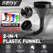 HORUSDY 1/2/4/8Pcs 2 in 1 Oil Funnel Fuel Water Motorcycle Funnel Color Random