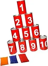 Aymzbd Bean Bag Toss Game, Game Set Knockdown Can Throwing Games for Classroom Lawn Children