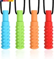 4-Pack Sensory Chew Necklace for Kids & Adults | Safe Silicone Chew Toys for Aut