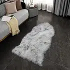 Soft Cozy Sheepskin Bedside Rugs 2x3 Feet, Fluffy Faux Fur 2x3ft Black White