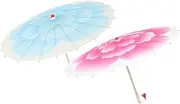 [JEWEDECO] Traditional Vintage Oil Paper Umbrella Large Size Vented Canopy Perfect for Outdoor Activities Festival Decor Chinese Style