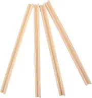 Kisangel 4pcs Unfinished Wooden Domino Stands Single Row Racks Display Base for Mexican Train and Mahjong Games Supplies 36cm