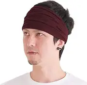 CHARM Wide Headband Bandana for Women - Mens Large Hair Turban Head Wraps Boho Band Enge