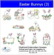 Embroidery Design Set - Easter Bunny(3) - 10 Designs - 9 Formats - USB Stick