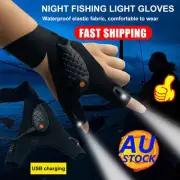 1 Pair Finger Gloves with LED Light Flashlight Tools Outdoor Gear Rescue TorchZQ