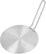 Heat Diffuser, 6.9In Stainless Steel Induction Adapter Plate, Induction Cooker Diffuser Plate Induction Cooktop Converter Plate with Removable Handle for Glass Cooktop