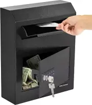 Key Drop Box with Lock, Drop Slot Depository Safe Box Digital Keypad, Money Drop