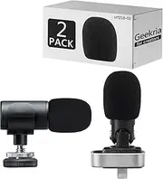 Geekria for Creators Foam Windscreen Compatible with Shure MV88, MV88+ Microphone Antipop Windshield, Mic Wind Cover, Sponge Foam Filter (Black / 2 Pack)