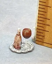 Dollhouse Miniature 1/4 scale coctail on metal tray #2424