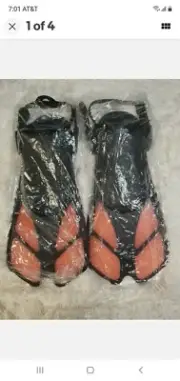 OMGear Swim Fins Snorkel Fins Short Diving Fins Swim Flippers Open Heel. New.