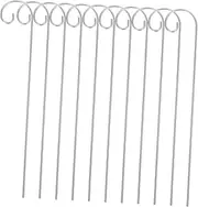 CANIGHT 20pcs Plant Sign Hook Flower Hanging Sign Floral Photo Stick Short Shepherds Hooks for Outdoor Small Shepherd Hooks for Solar Lanterns Garden Shepherds Hook Turkey Skewers