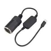 Portable USB C to 12V Car Cigarettes Socket Cable for Fan, LED Lights