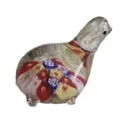Millefiori Turtle Art Glass Figurine Paperweight Collectible 2.25" Tall