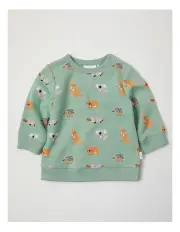 [Sprout] Essential Aussie Animals Sweat Top in White