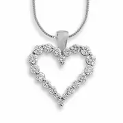 0.5 CT. T.W. Certified Colorless Natural Diamond Heart Pendant in 14K White Gold