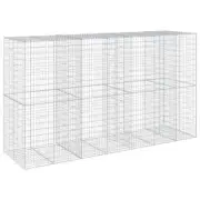 Gabion Basket with Cover 350x100x200cm Iron Wire Wall Cage Fence Fencing