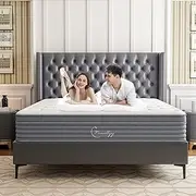 [Looallyy] Queen Mattress 12 inch Queen Size Mattress Thickened Memory Foam Three-Dimensional Breathable Comfortable Surface Peripheral Reinforcement Independent Spring 80"*60"*12" Mattress in Box