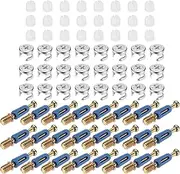 uxcell 24 Sets Cam Locks for Furniture, 35mm Cam Lock Nut and Screw, 3 in 1 Furniture Connecting Fasteners with Dowel Eccentric Wheels Pre-Inserted Nuts for Cabinet Bookcase, Blue