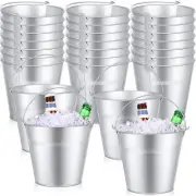 24 Pcs Metal Wine Bucket Bulk Beer Bucket Ice Pails with Handle Champagne Sod...