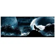 Car Truck Rear Window Graphic Wolf Howling Moon Galaxy Decal Vinyl Sticker Decor (for: Isuzu)