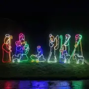 Christmas LED Motif 6 Pcs Jesus Birth Nativity Set Mary Joseph Shepherds Three K