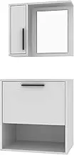 BRV Bathroom Cabinet and Shelf Set 4 Compartments Mirror White Made in Brazil BBN 18-06