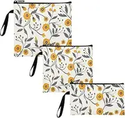 American Style Paisley Marigold 3 Pcs Reusable Sandwich Bags Multi-Use Food-Safe Storage Zipper Bag for Kids Students Adults Food