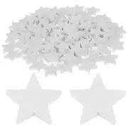 100Pcs Stars White Wooden Stars Decorative Wood Star Cutouts DIY Wood Star Decor