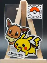 Pikachu #25 & Eevee #133 B SIDE LABEL Sticker Pokemon Center Japan SAFE SHIPPING