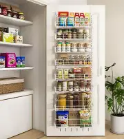 Mefirt Over The Door Pantry Organizer, Wall Mount Spice Rack, Pantry Hanging ...