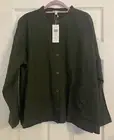 NWT $188 Eileen Fisher Organic Cotton Ripple Seaweed Mandarin Collar Jacket 1X