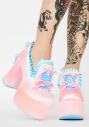 [Sugar Thrillz] Bisou Baby Platform Heels - Pink/Blue