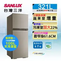 在飛比找momo購物網優惠-【SANLUX 台灣三洋】321公升1級能效變頻雙門冰箱(S