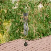39"Long Solar Butterfly Silhouette Cylinder Wind Chime Home Decor Unique Gift
