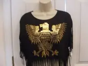 NWT FREEZE BLACK FRINGED GOLDEN PHOENIX TOP SIZE JUNIOR SMALL 3-5