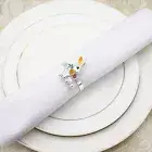 6pcs Napkin Ring Fine Workmanship Multi-purpose Easter Rabbit Napkin Towel Ring